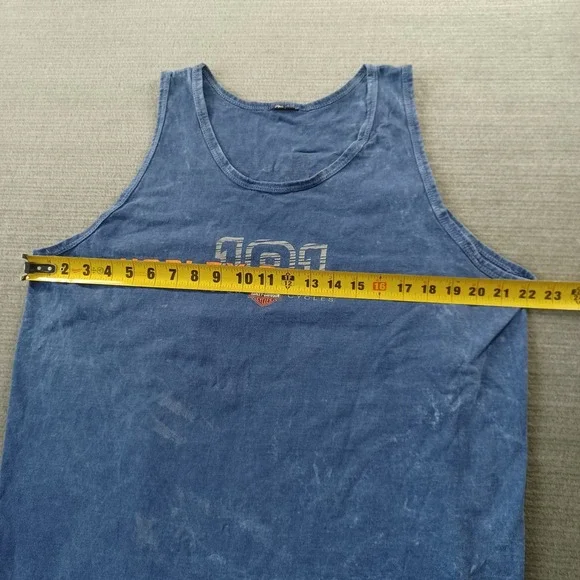 Harley Davidson Tank Top Mens XL Blue Sleeveless Brandon Florida Single Stitch - Picture 6 of 9
